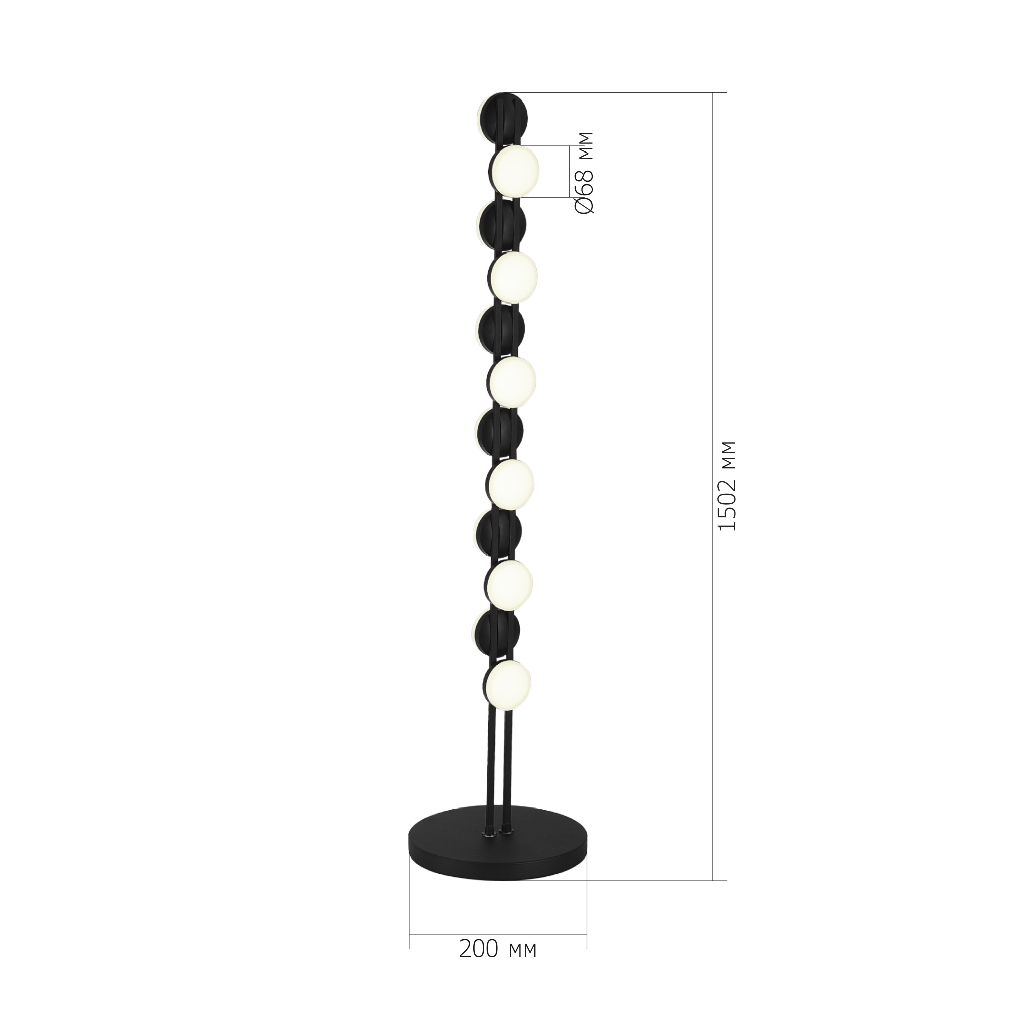 SL6610.405.12 Светильник напольный ST-Luce черный/белый LED 1*24W 4000K MONRO